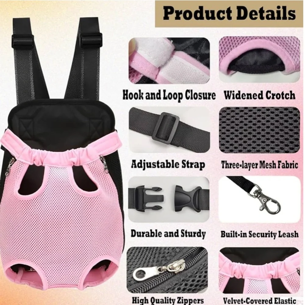 NWOT Pet Carrier Backpack, Adjustable Pet Dog Carrier Backpack Travel Bag Black